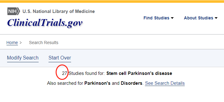clinicaltrials.gov網(wǎng)站上注冊的有關(guān)干細胞治療年齡相關(guān)性黃斑變性的臨床研究項目有27項。