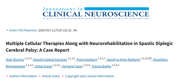痙攣性雙癱腦癱的多種細胞療法及神經(jīng)康復治療:病例報告 痙攣性雙癱腦癱的多種細胞療法及神經(jīng)康復治療:病例報告