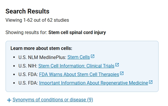 我國干細胞治療脊髓損傷的醫院有哪些？
