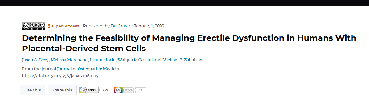 確定利用胎盤(pán)干細胞治療人類(lèi)勃起功能障礙的可行性
