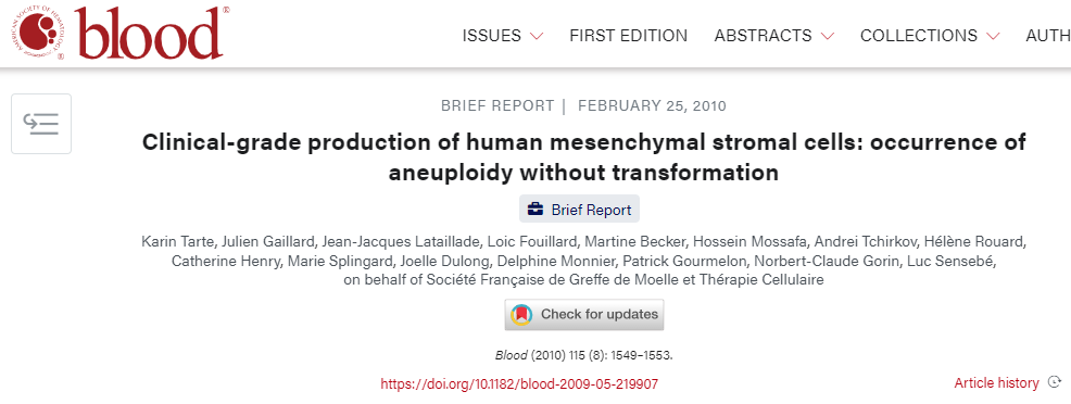 13個(gè)科研單位聯(lián)合確認:間充質(zhì)干細胞(MSCs)不具有成瘤性 13個(gè)科研單位聯(lián)合確認:間充質(zhì)干細胞(MSCs)不具有成瘤性
