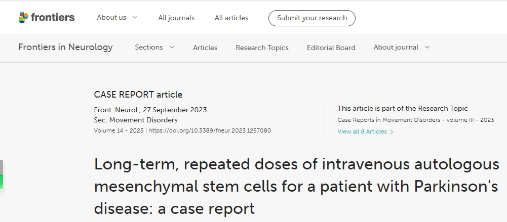 帕金森病患者長(cháng)期、重復靜脈注射間充質(zhì)干細胞的病例報告