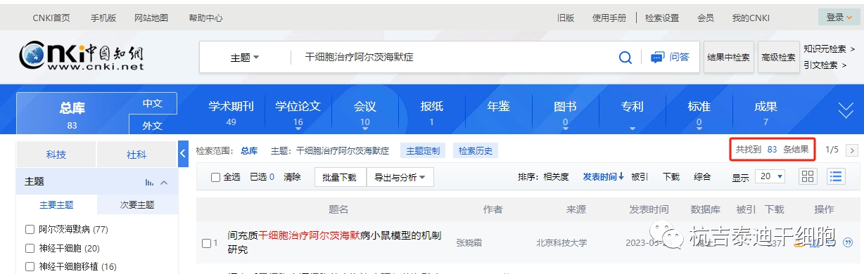 國內干細胞治療阿爾茨海默癥的研究進(jìn)展