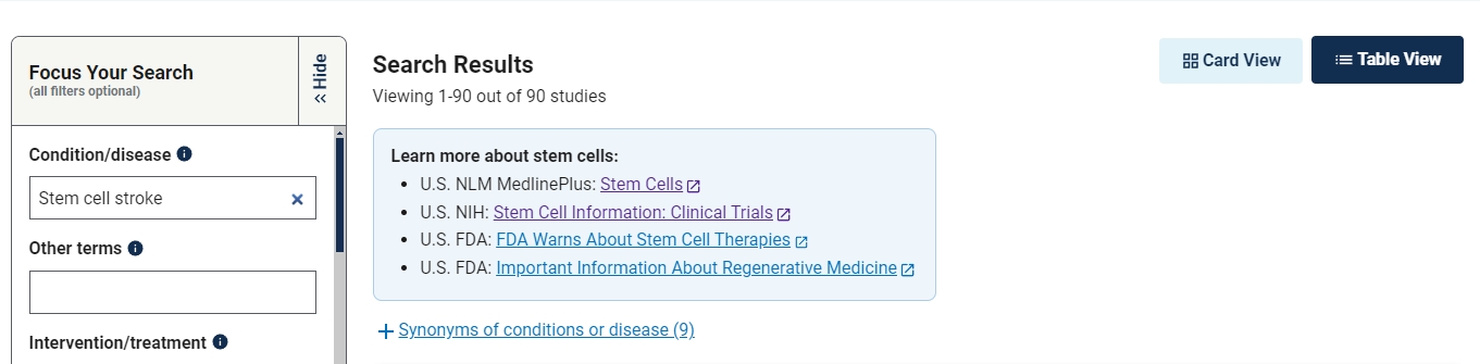 干細胞治療急性缺血性中風(fēng)的臨床試驗達90項。