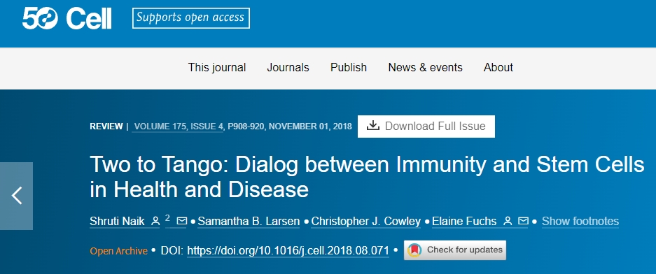 探戈二人行：健康和疾病中免疫和干細胞之間的對話(huà)