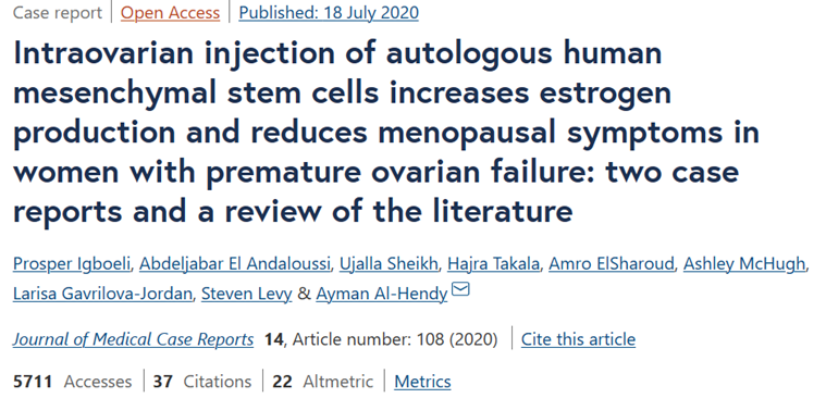 2023年干細胞治療卵巢早衰臨床案例 2023年干細胞治療卵巢早衰臨床案例
