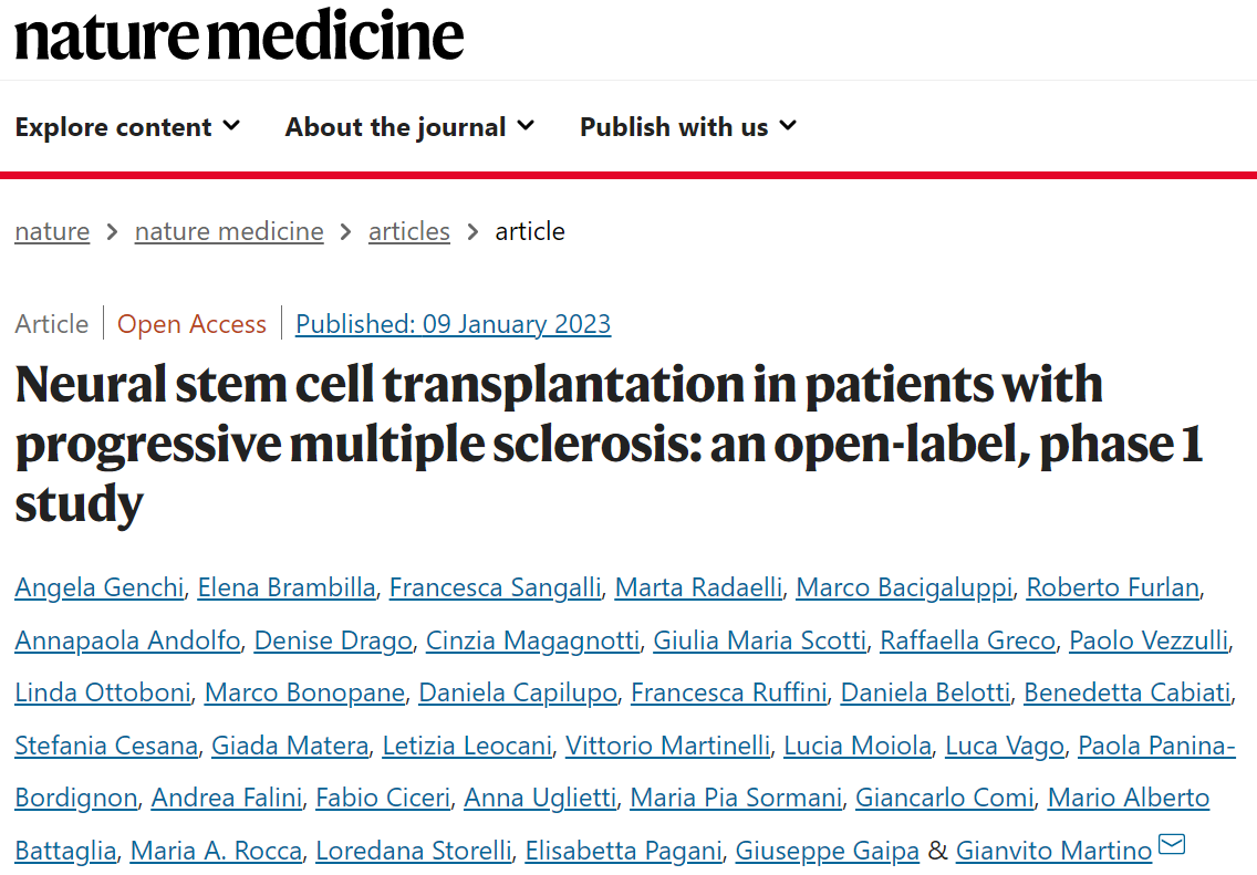 進(jìn)行性多發(fā)性硬化癥患者的神經(jīng)干細胞移植：一項開(kāi)放標簽、I 期研究