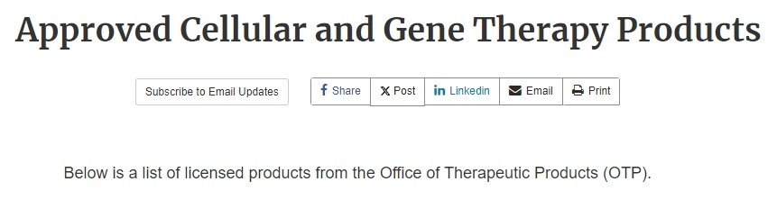 已獲批準的細胞和基因治療產(chǎn)品