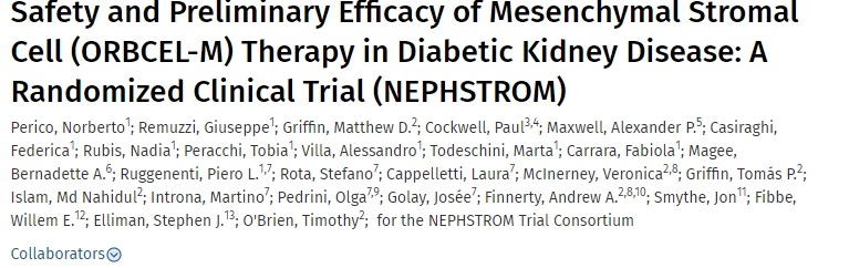 間充質(zhì)干細胞治療糖尿病腎病的安全性和初步療效