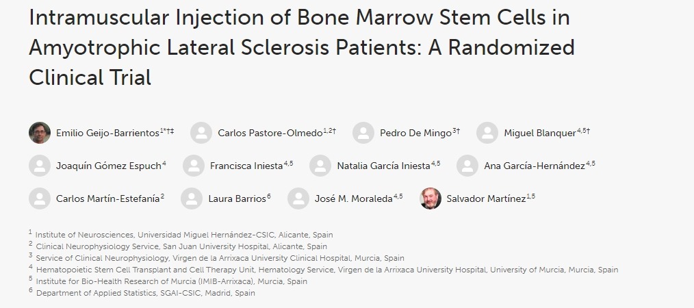 肌萎縮側索硬化癥患者肌肉注射骨髓干細胞：一項隨機臨床試驗