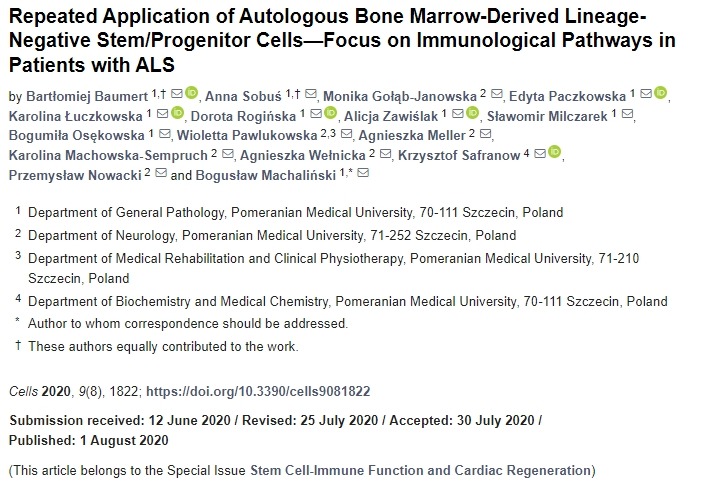 重復應用自體骨髓來(lái)源的譜系陰性干細胞/祖細胞——重點(diǎn)研究ALS患者的免疫途徑