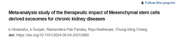 間充質(zhì)干細胞來(lái)源的外泌體對慢性腎臟病治療效果的薈萃分析研究