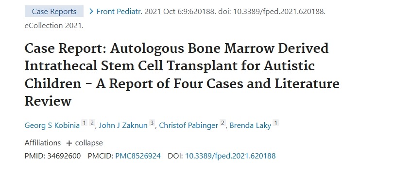 病例報告：自閉癥兒童自體骨髓來(lái)源的鞘內干細胞移植 - 4 例報告及文獻綜述