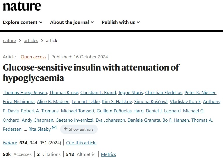 葡萄糖敏感性胰島素，可減輕低血糖