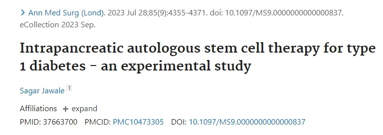 胰腺內自體干細胞治療1型糖尿病——一項實(shí)驗研究