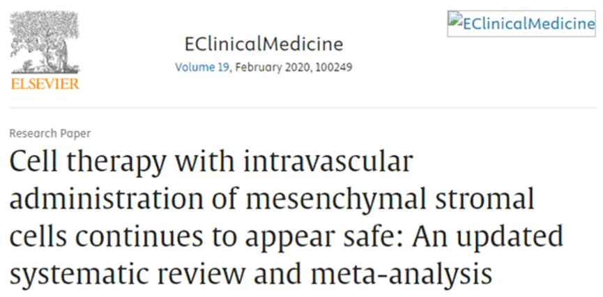 間充質(zhì)基質(zhì)細胞血管內給藥的細胞療法繼續被視為安全的：最新的系統評價(jià)和薈萃分析
