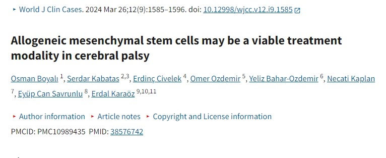 同種異體間充質(zhì)干細胞可能是治療腦癱的一種可行方法
