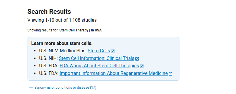美國進(jìn)行的干細胞臨床研究的項目有1108項