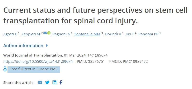 干細胞移植治療脊髓損傷的現狀及未來(lái)前景
