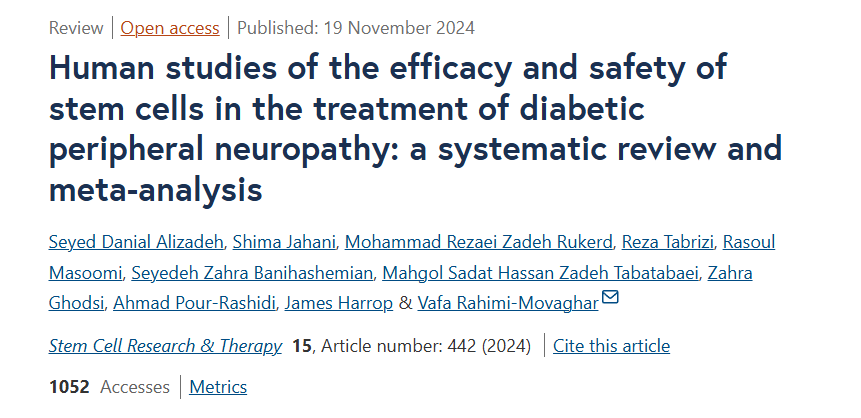 干細胞治療糖尿病周?chē)窠?jīng)病變的療效和安全性的人體研究：系統評價(jià)和薈萃分析