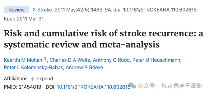 中風(fēng)復發(fā)的風(fēng)險和累積風(fēng)險：系統回顧和薈萃分析