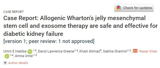 同種異體華通氏膠間充質(zhì)干細胞和外泌體療法對糖尿病腎衰竭安全有效