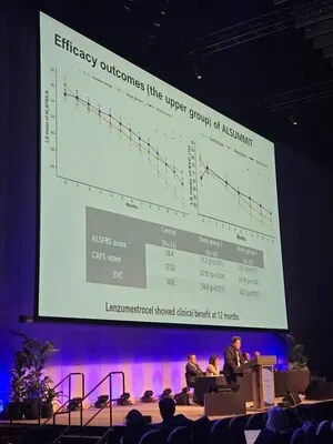 在澳大利亞墨爾本舉行的 PACTALS 2025 國際 ALS 大會(huì )上，CorestemChemon 公司展示了其“Neuronata-R”產(chǎn)品（圖片來(lái)源：CorestemChemon）。