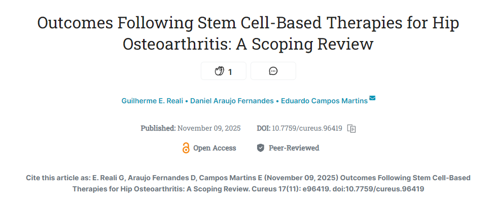 干細胞療法治療髖關(guān)節骨關(guān)節炎的療效：范圍綜述