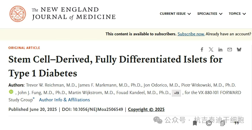 干細胞來(lái)源的完全分化胰島素依賴(lài)型糖尿病B細胞