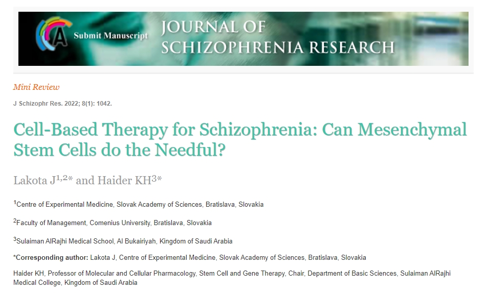 精神分裂癥的細胞療法：間充質(zhì)干細胞能發(fā)揮其應有的作用嗎？