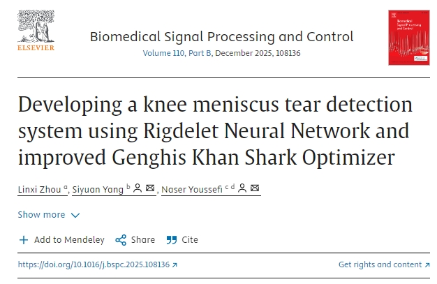 使用Rigdelet神經(jīng)網(wǎng)絡(luò )和改進(jìn)的Genghis Khan Shark Optimizer開(kāi)發(fā)膝關(guān)節半月板撕裂檢測系統