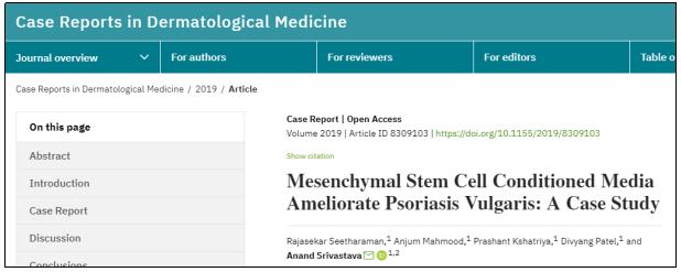 間充質(zhì)干細胞條件培養基改善尋常型銀屑?。喊咐芯? style=