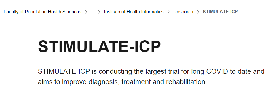 STIMULATE-ICP 正在進(jìn)行迄今為止規模最大的新冠后遺癥試驗，旨在改善診斷、治療和康復