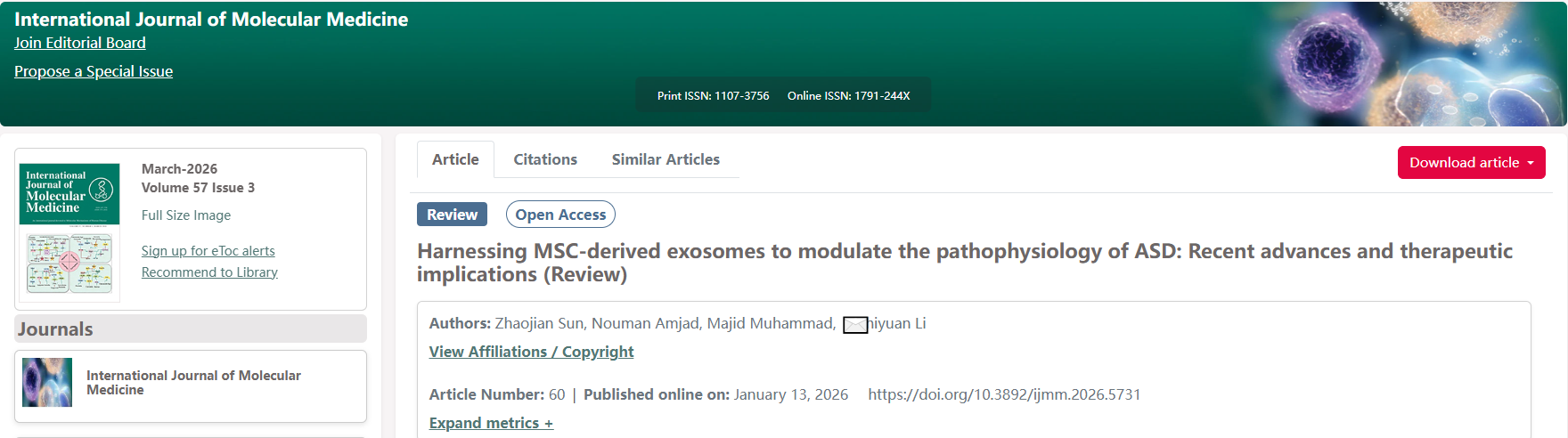 自閉癥治療新突破：MSC外泌體——一種能穿透血腦屏障的“無(wú)細胞”新策略