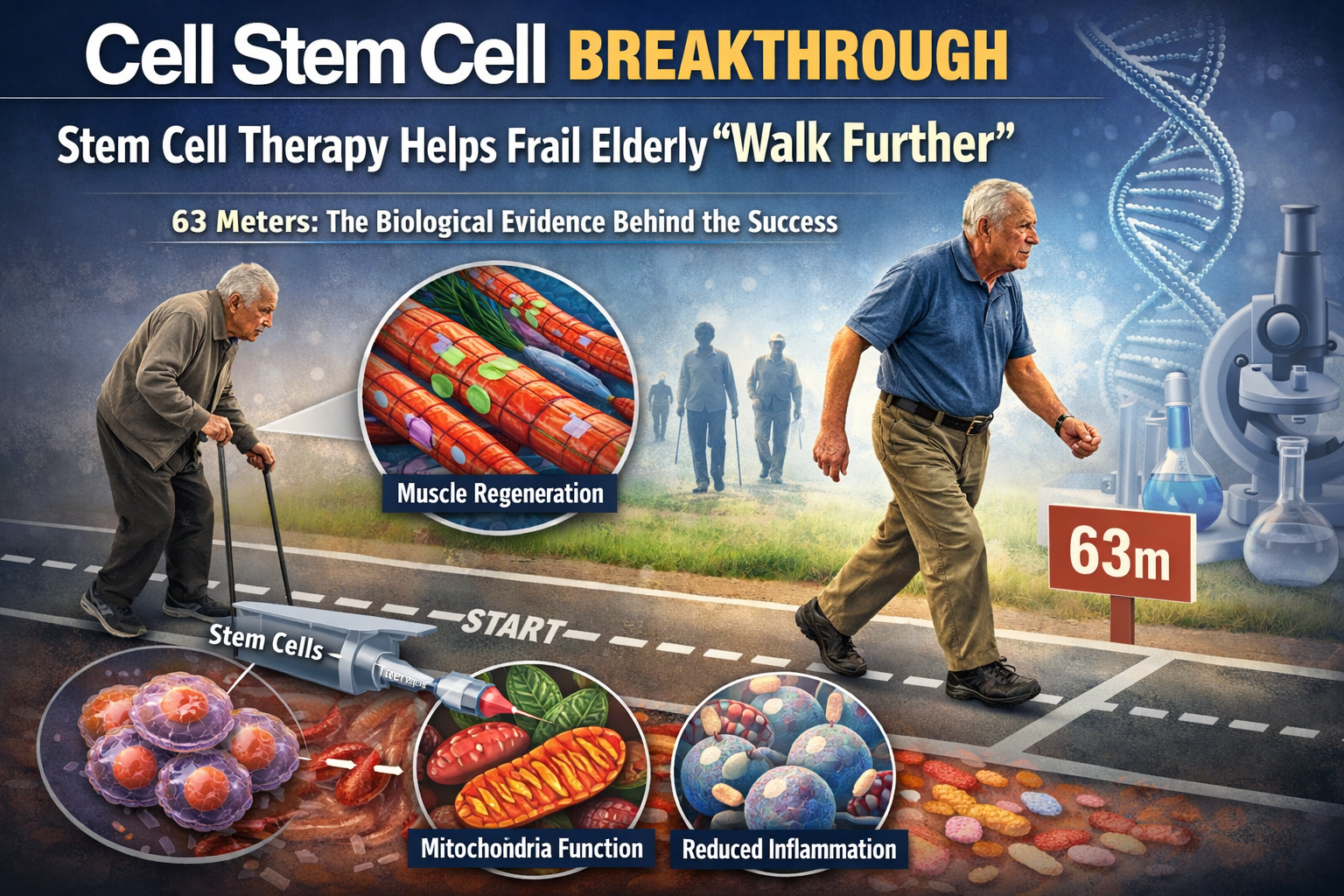 《細胞干細胞》重磅：干細胞療法讓衰弱老人“走得更遠”，63米突破背后的證據