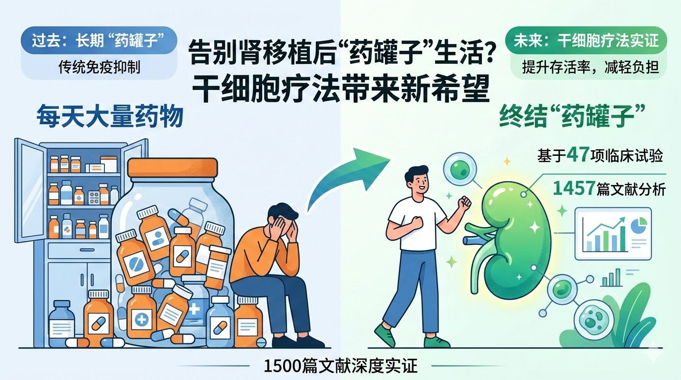 基于47項臨床試驗的實(shí)證：干細胞療法或將終結腎移植后的長(cháng)期“藥罐子”生活